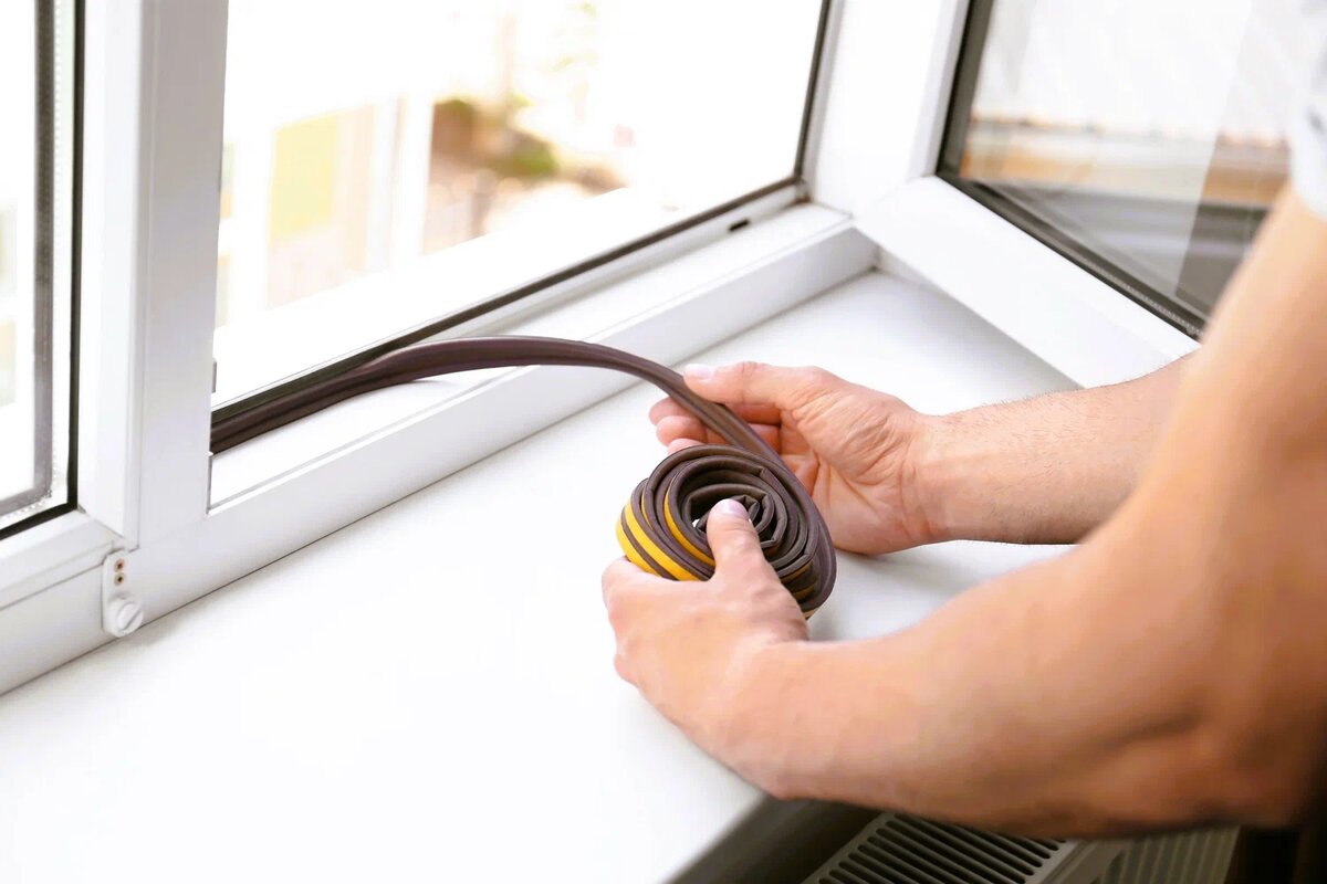 installera packningar på fönstren