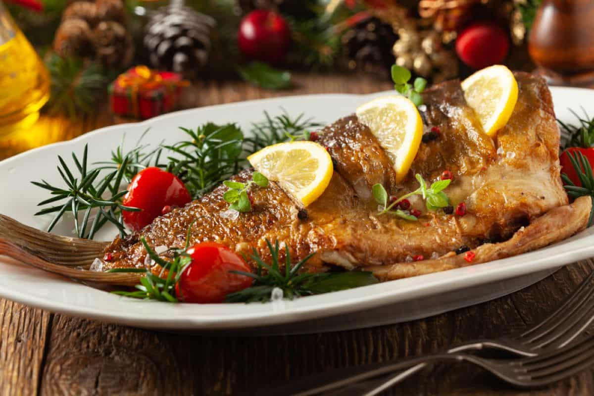 Svart torsk är en bra maträtt för en semester