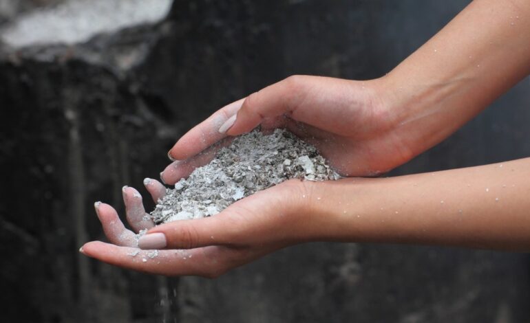 Träaska i handflatorna