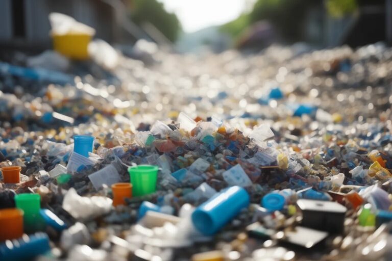 En hög med små plastföremål som förorena miljön