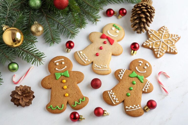 dekorerade pepparkakor ligger på bordet